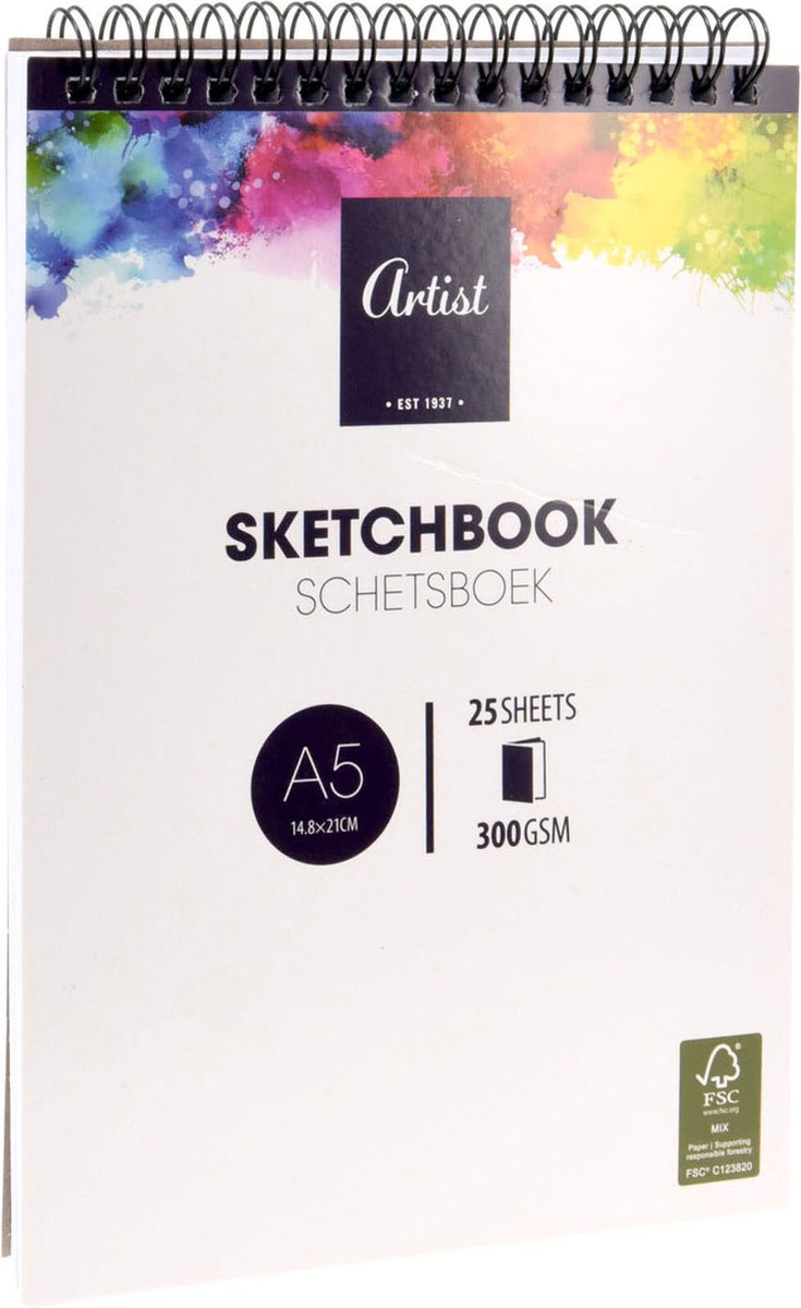 Schetsboek A5-formaat, 25 Vellen