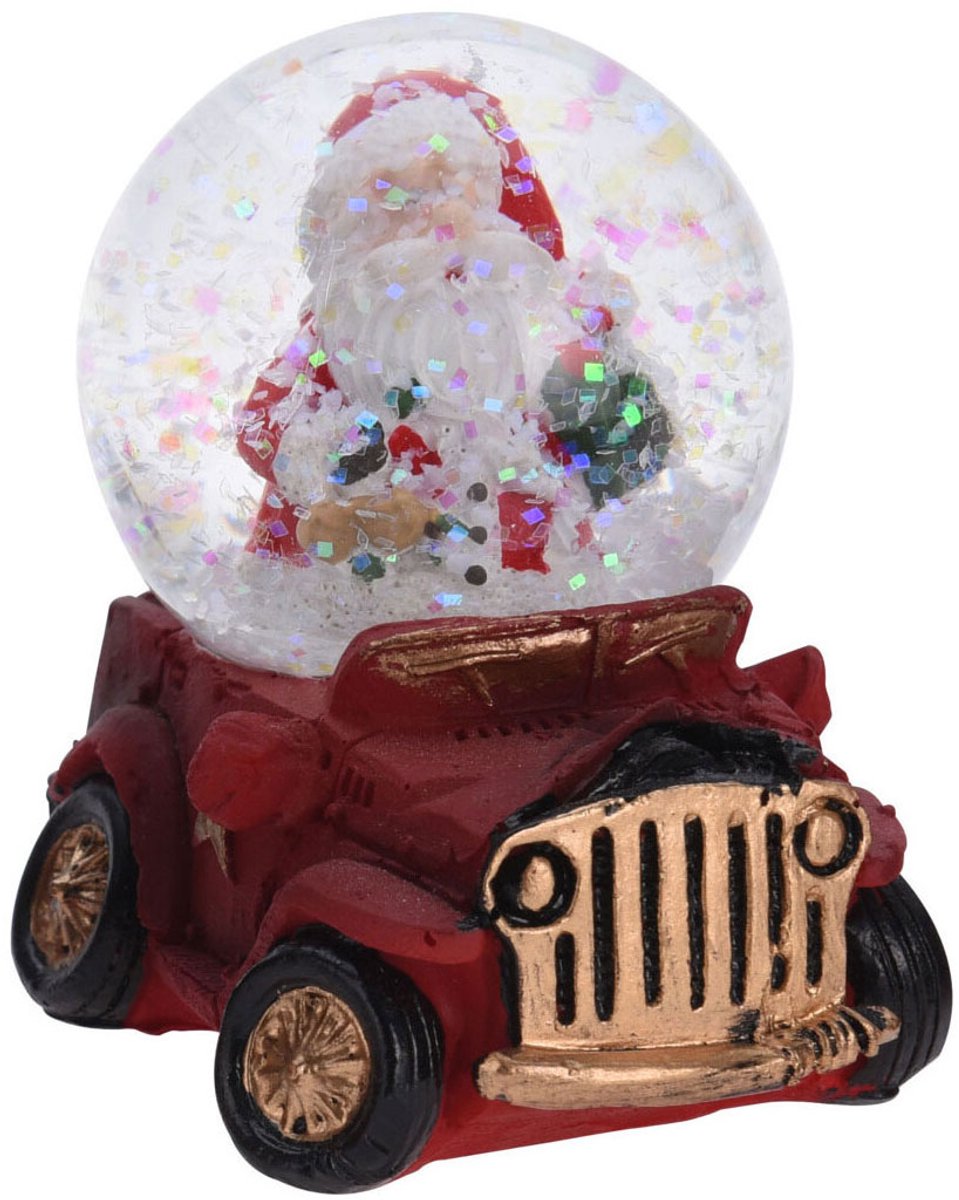 Waterbal Kerstfiguur in Auto, 6,5cm