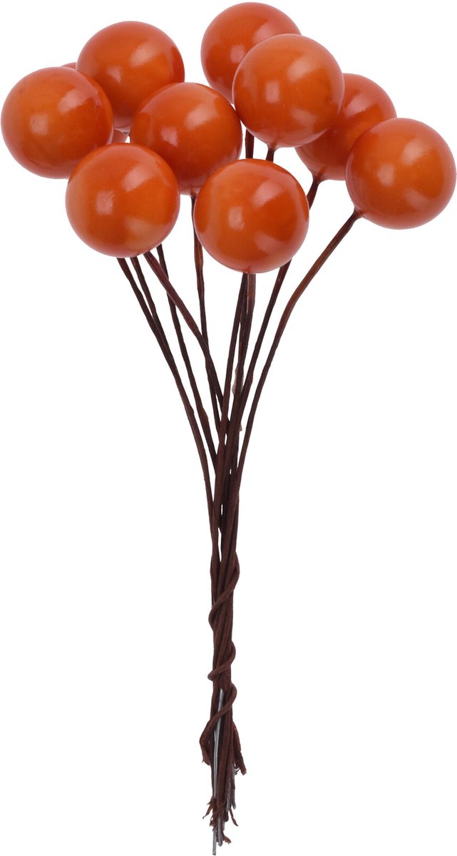 Deco prikker speelgoed appel en bessen oranje karton decoratie.