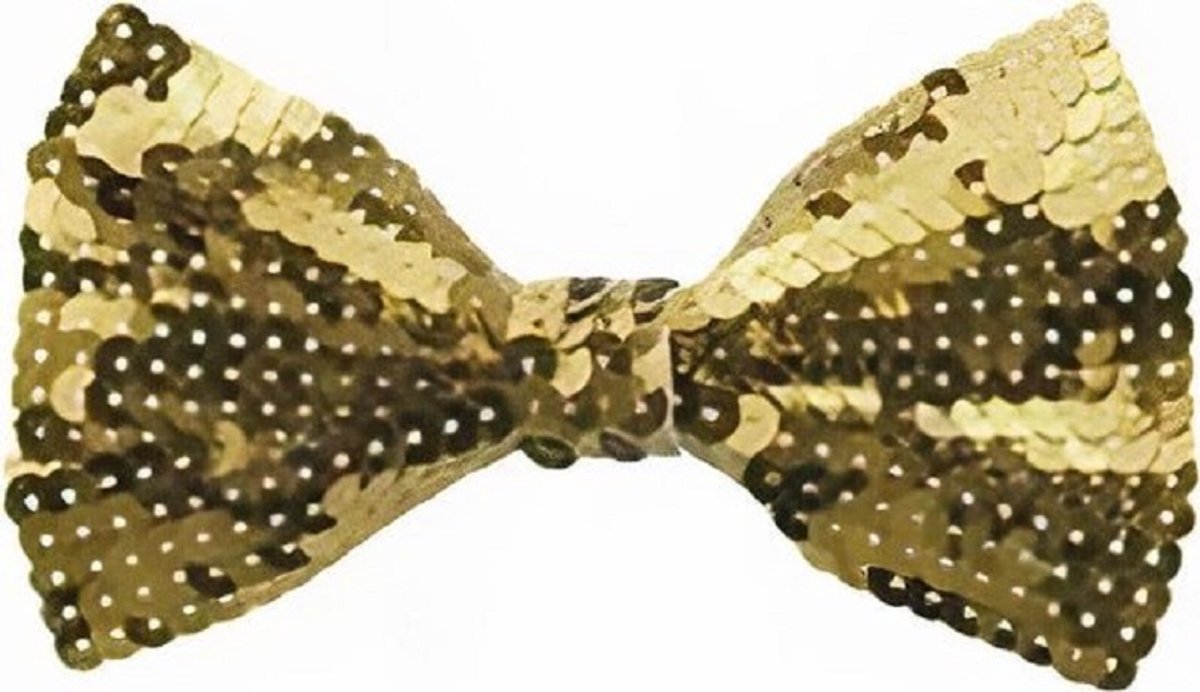 Strikje Met Pailletten - vlinderdas Polyester - Goud