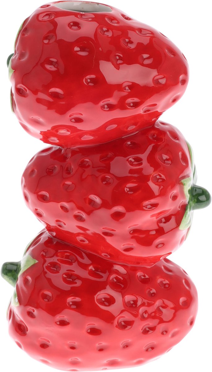 Vaas met aardbeien speelgoed decoratie karton 22cm multicolor.