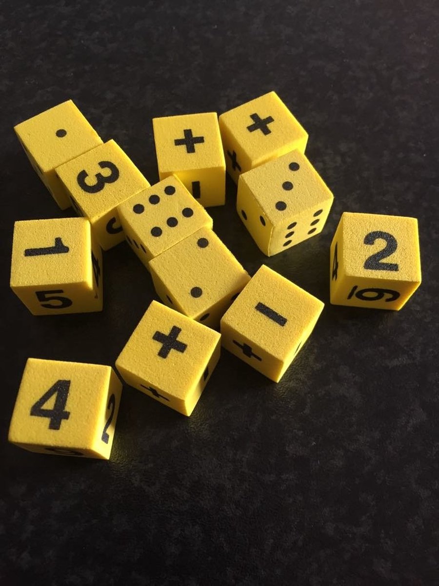 Foam Reken Dobbelstenen Plus/Min 1-6 (12 stuks)