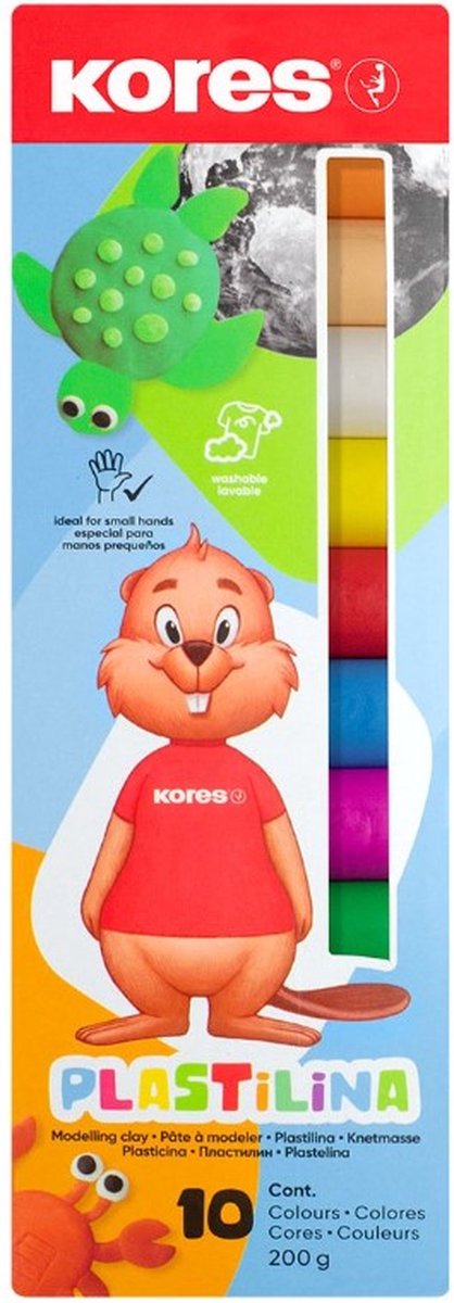 Kores 34010, Boetseerklei, Verschillende kleuren, Kind, 10 stuk(s), 10 kleuren, Jongen/meisje