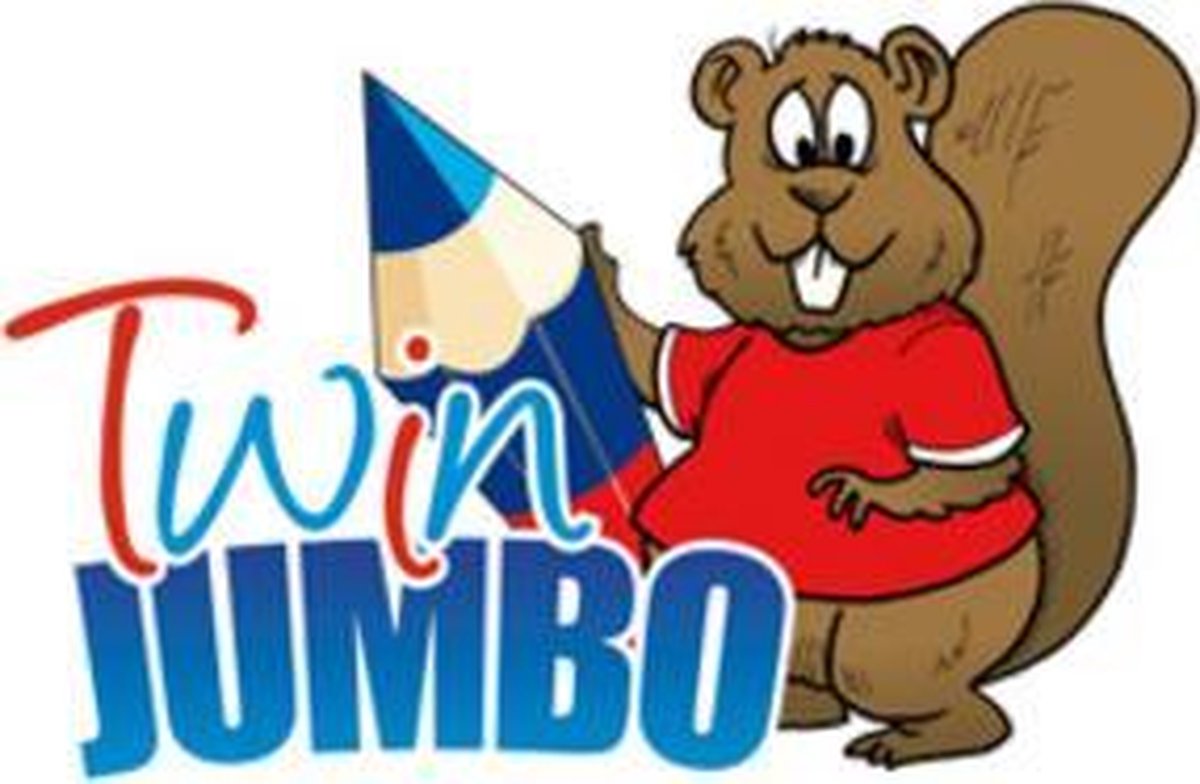 Kores driekantig leerkrijt TWIN Jumbo, blauw/rood