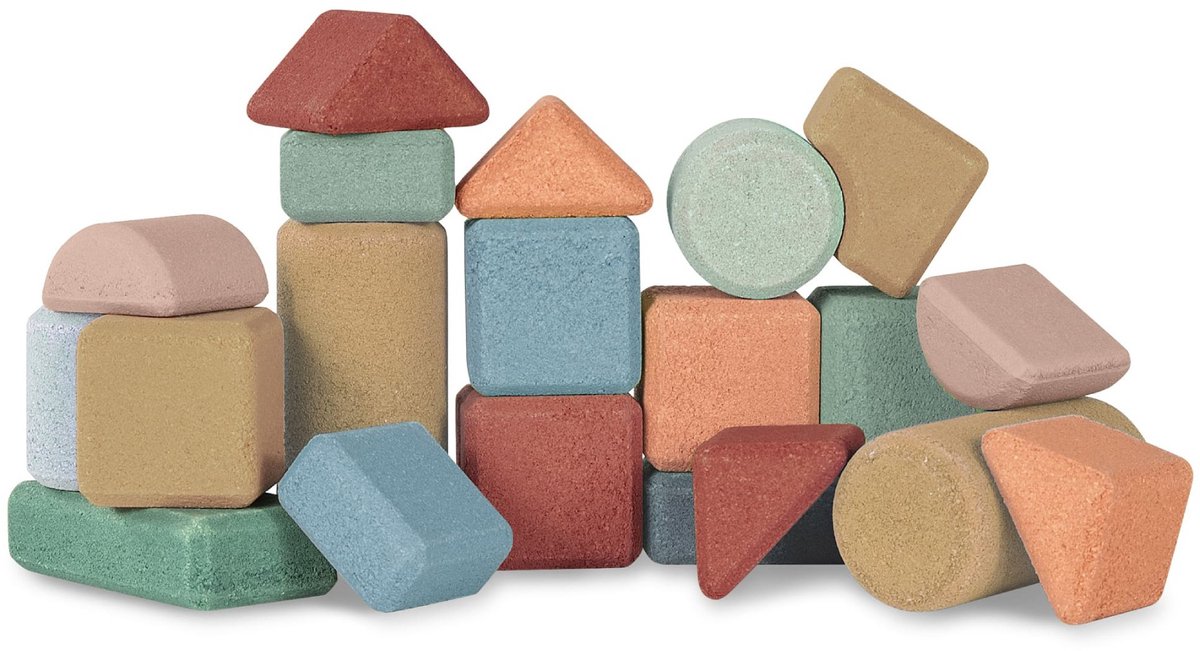 KORKO - Set van 2 dozen met 20 kurkbouwstenen voor peuters - Vanaf 18 maanden