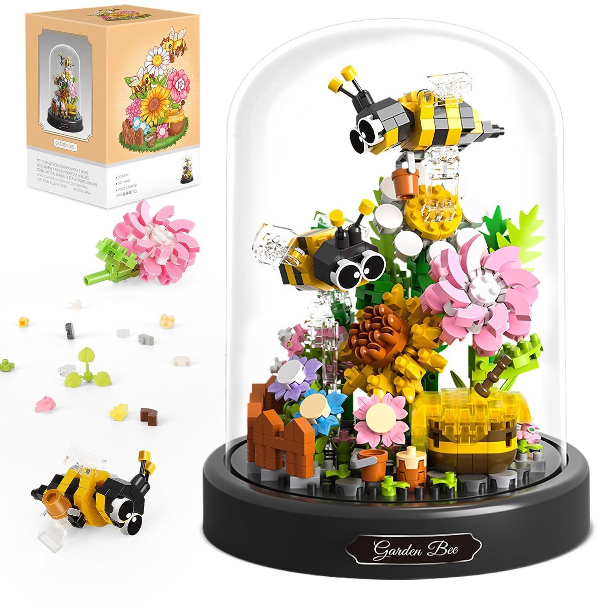 Kraftverdia - Kunstbloemen Boeket - Bloemenboeket in Stolp - Bouwsets Volwassenen - Botanical Flowers Collection - Botanical Bloemen - Bouwsets - Niet geschikt voor LEGO - Bij - Decoratie voor Huis, Cadeau, Kerst, Oudjaar, Nieuwjaar