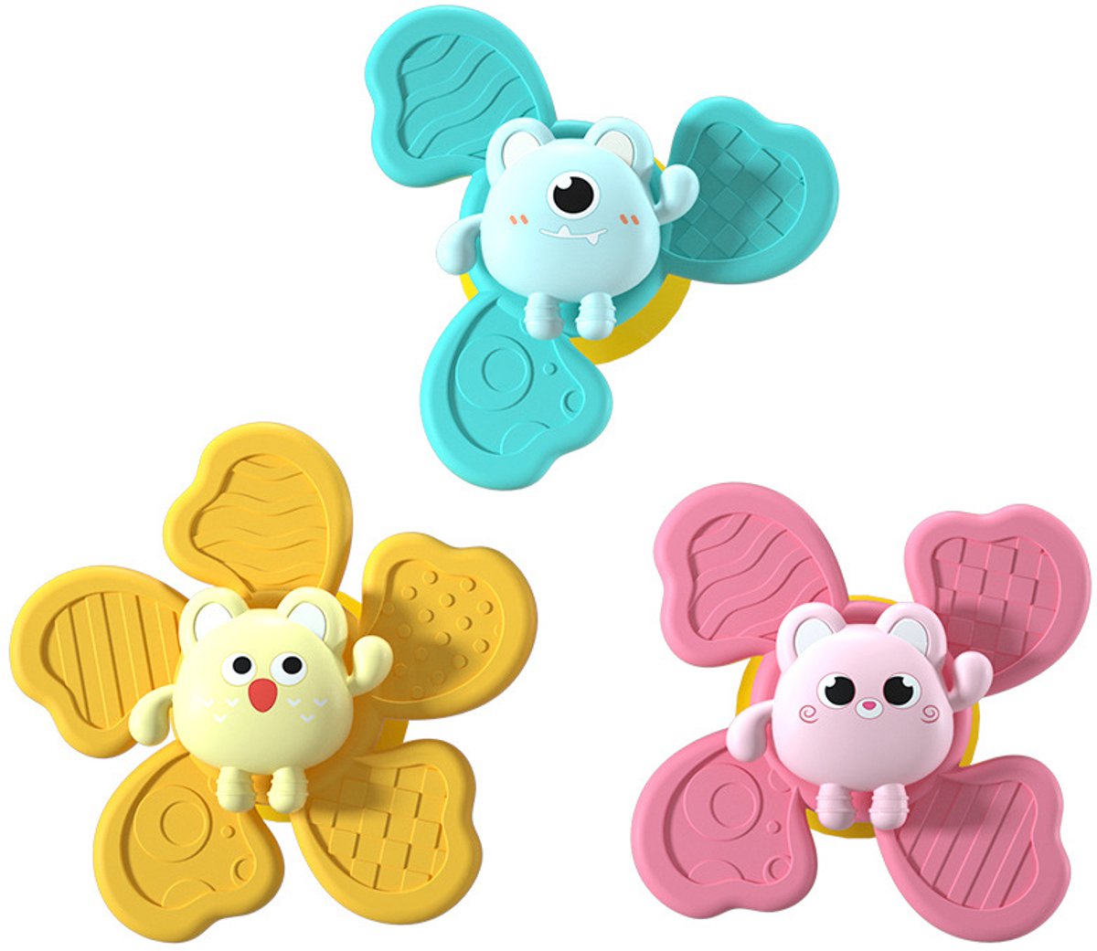 Kraftverdia Mini Windmolen Speelgoed met Zuignap – Geschikt voor 6–18 Maanden en Ouder – Bloemblaadje-vormig Draaispeelgoed – Educatief Baby- en Peuterspeelgoed – Badspeelgoed