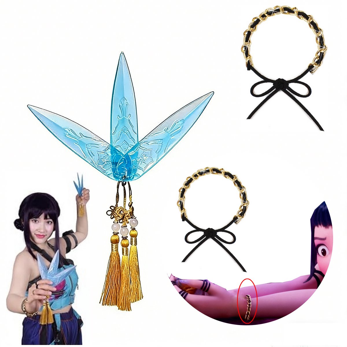 Kraftverdia Rollenspel Speelgoed – 3 x Zachte Semi-Transparante Cosplay Werpdolken van Kunststof + 1 Armband – Veilig & Snijvrij – Geschikt voor Zoe Cosplay,Carnavalsfeesten Feest,Rollenspellen