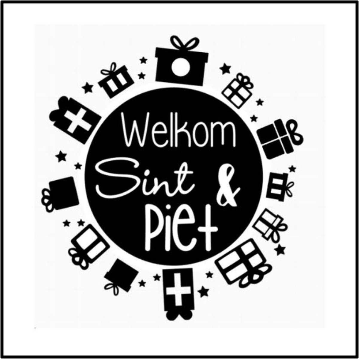 Raamsticker 50x50 welkom sint en piet