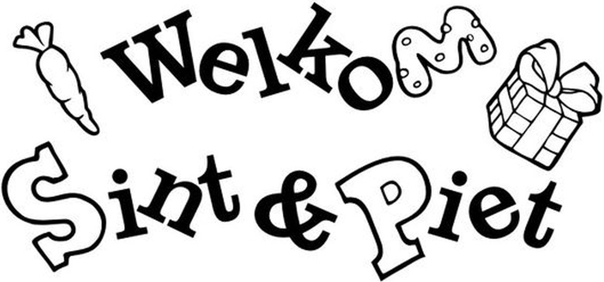 Raamsticker 60x60cm Welkom Sint en Piet