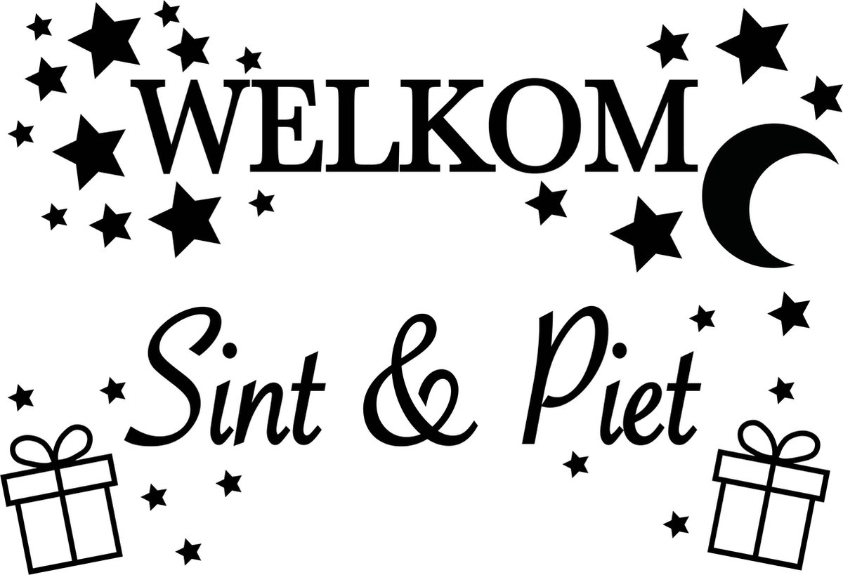 Raamsticker 60x60cm Welkom Sint en Piet