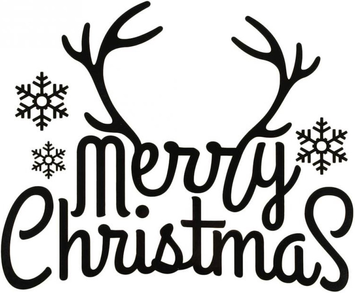 Raamsticker herbruikbaar Merry Christmas 60x60cm
