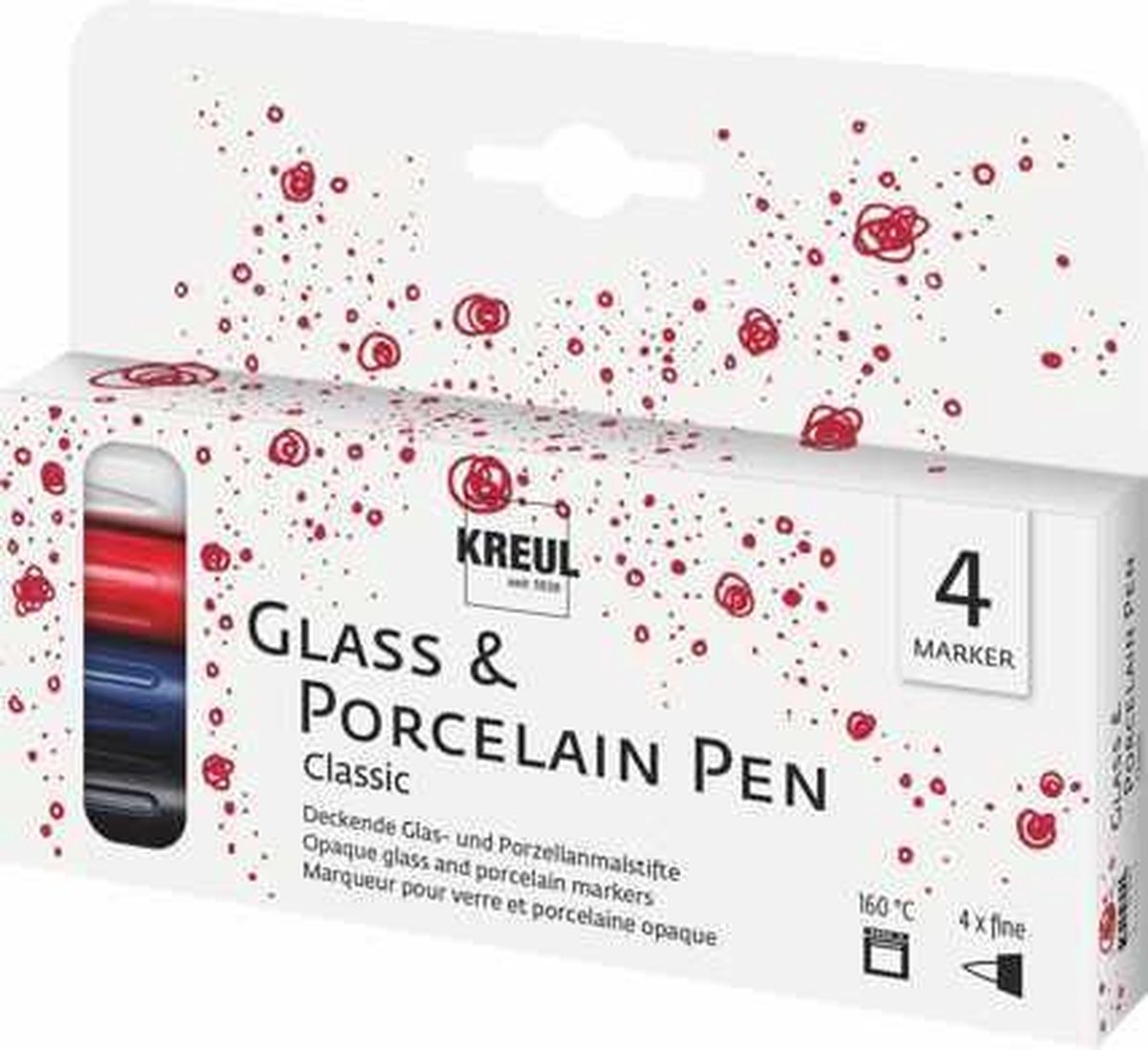 Kreul porseleinstiften classic set 4 stuks