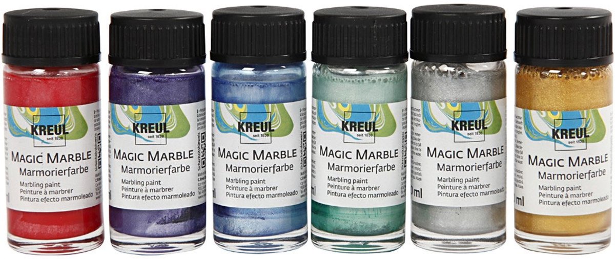Magic Marble, 6x20 ml, metallic kleuren