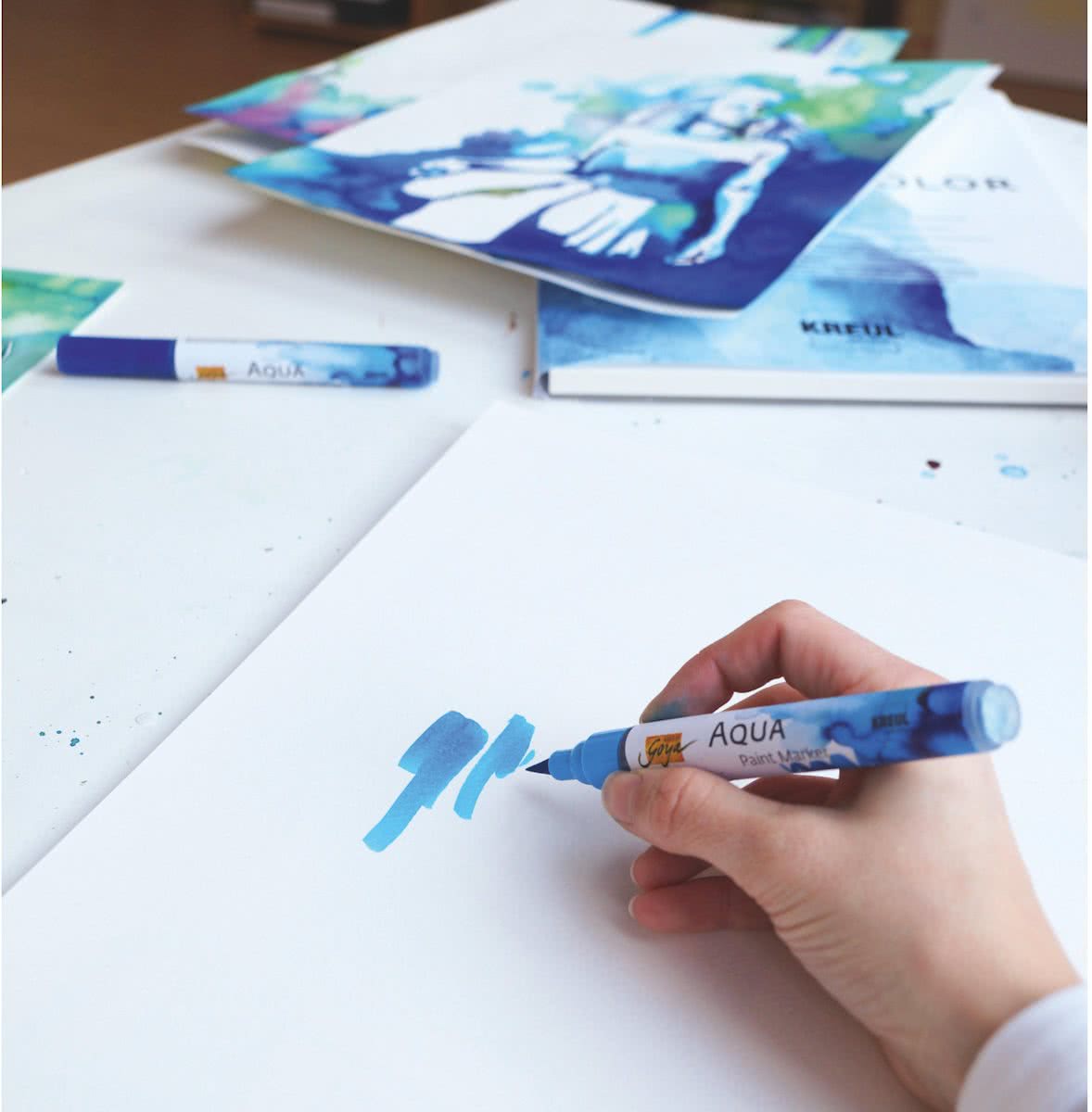 SOLO GOYA Aqua Paint Marker Set, 6 stuks, kleuren assorti