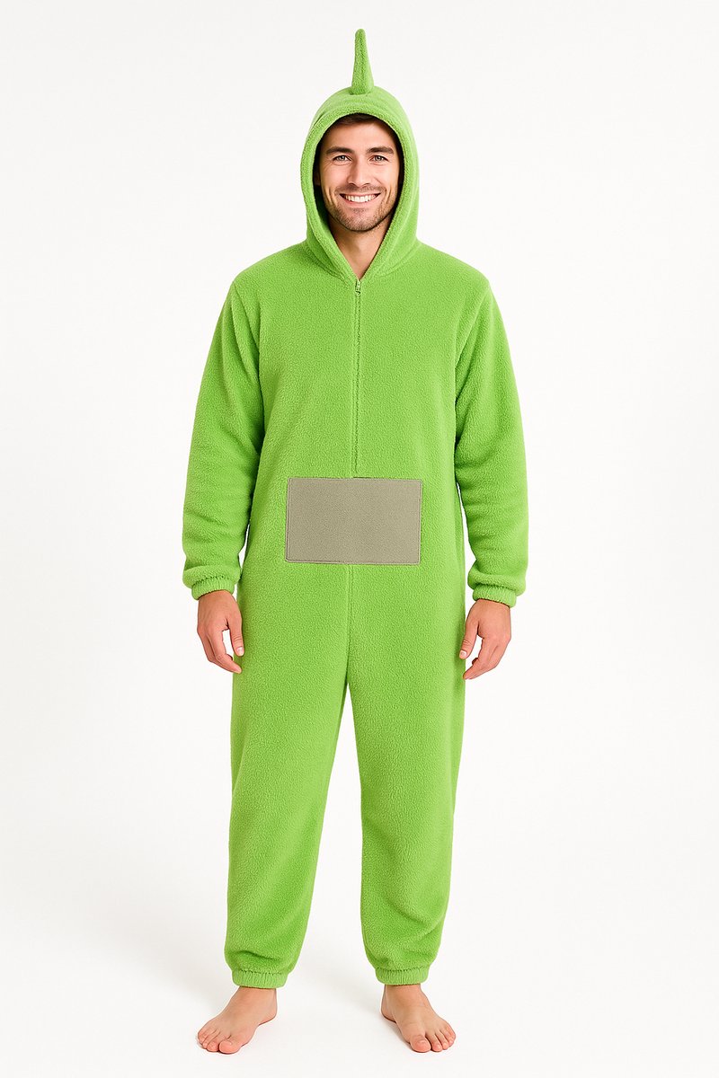 KrijgHonger - Groen Verkleedkostuum Volwassenen - S (140-150cm) - Onesie Pyjama - Carnavalskleding - Verkleedkleding