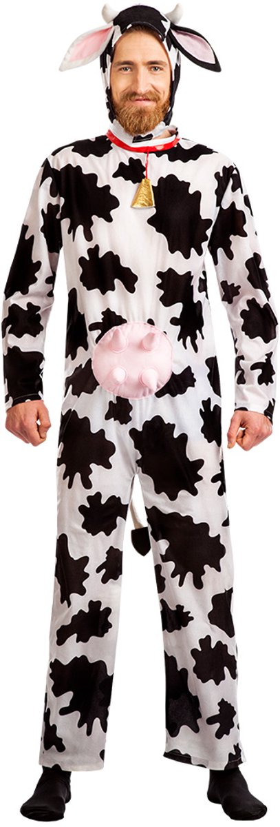 KrijgHonger - Koe Onesie - Met uiers - Koeienpak voor Volwassenen - Maat S - Geschikt Voor (160 - 170 cm ) - Voor Volwassenen - Pyjama - Verkleedkleding - Carnavalskleding - Dieren Onesie - Huispak - Valentijnsdag - Carnaval