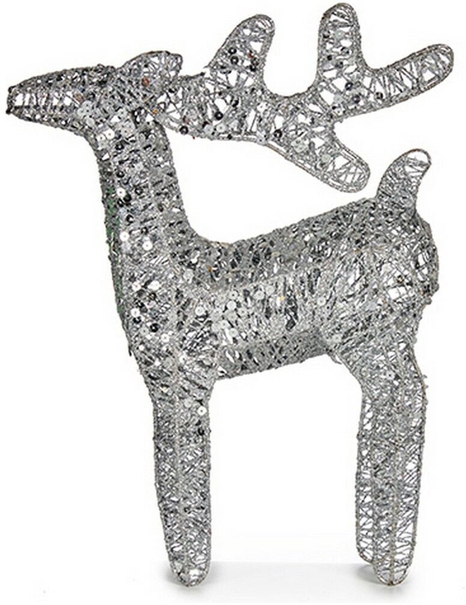 Kerstrendier Zilverkleurig Metaal 30 x 43,5 x 10 cm