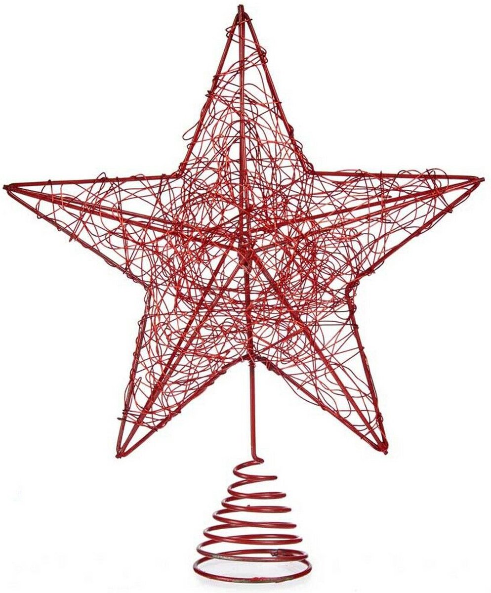 Kerstster Rood Staal Plastic (20 x 5 x 24,5 cm)