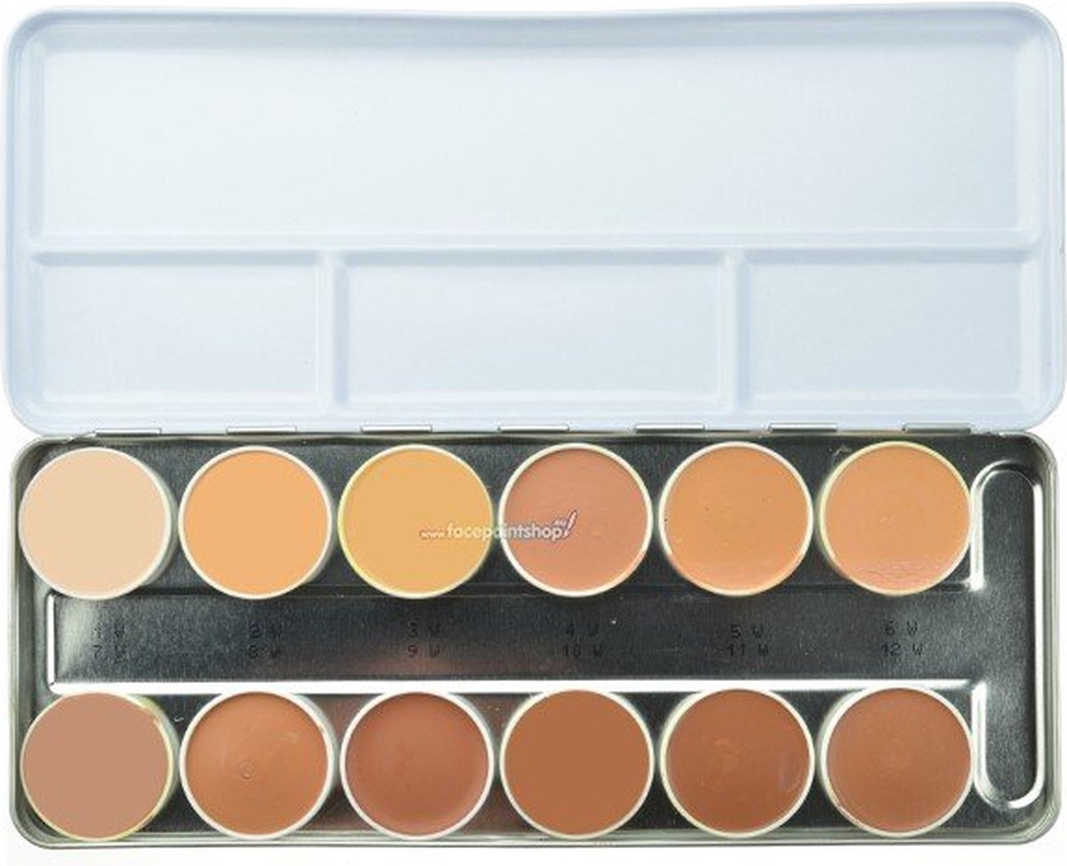 Kryolan Rubber Mask Grease Palette 12 Kleuren