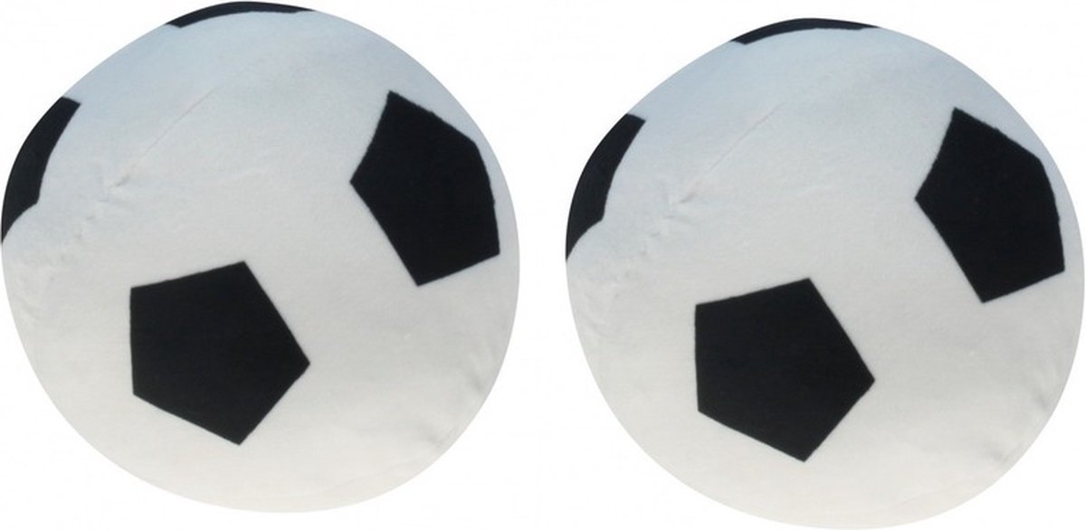 2x Pluche speelgoed voetbal 16 cm