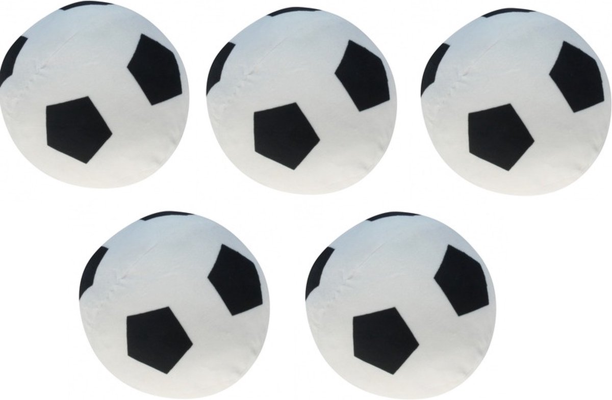 5x Pluche speelgoed voetbal 16 cm
