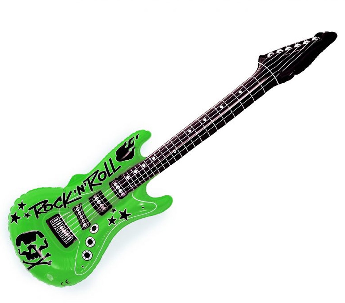 Krüger Opblaas elektrische gitaar - groen - speelgoed - kinderen - opblaasbaar - popster