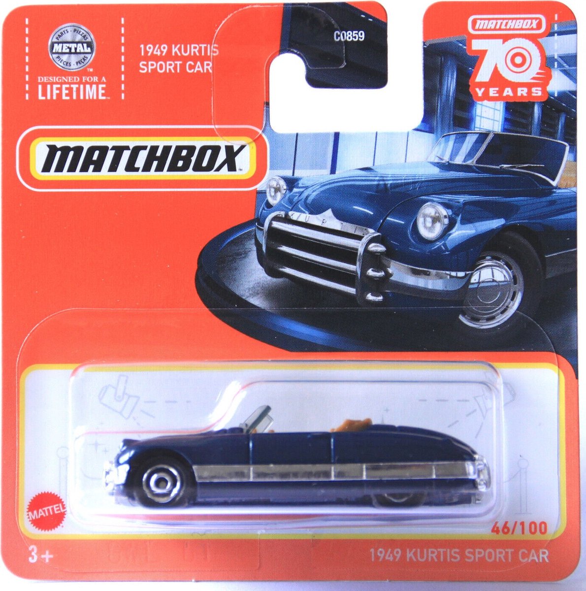 MATCHBOX CO859 1949 KURTIS SPORT CAR 46/100 AUTO