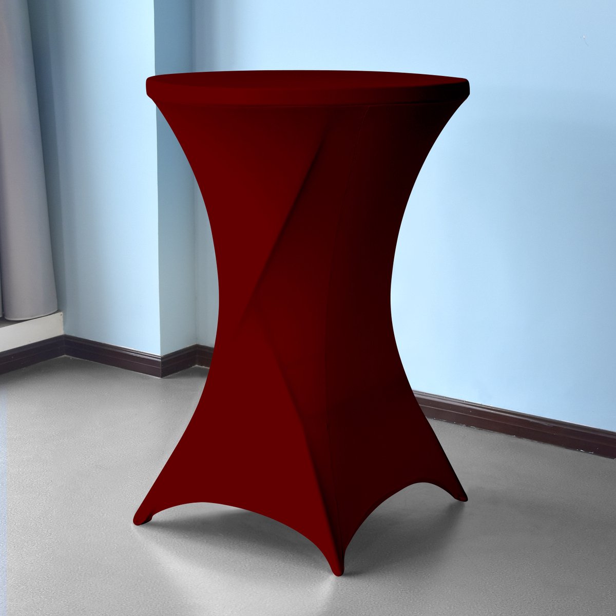 Statafelrok Burgundy (Donker Rood) – 2 jaar garantie met Opbergtas - ∅ 80-85 x 110 cm - Statafelhoes - Luxe Extra Dikke Stretch Sta Tafelrok voor Statafel – Kras- en Kreukvrije Hoes - Kylians