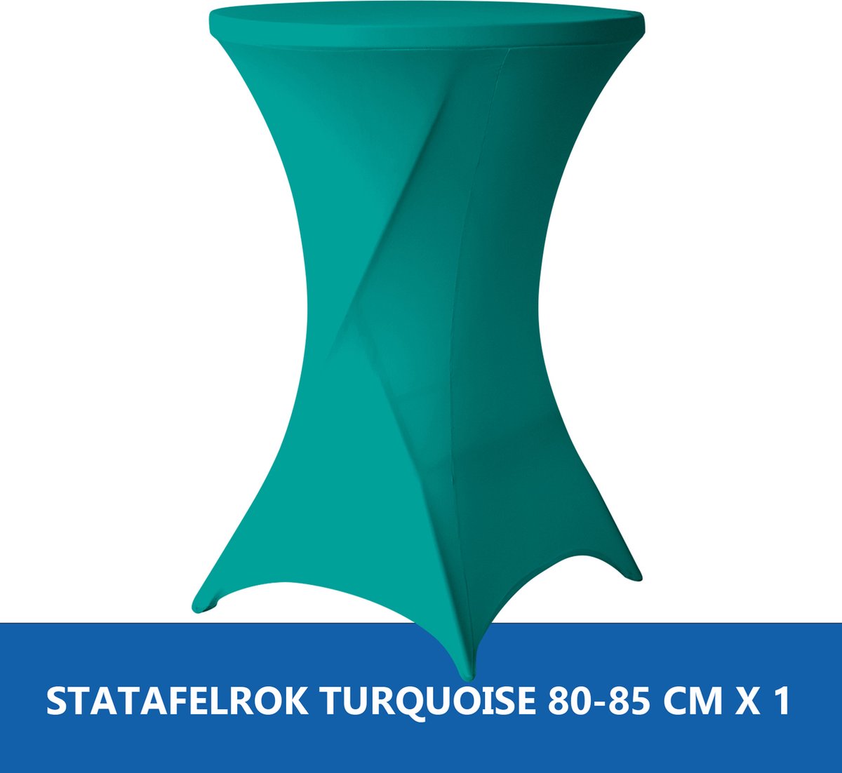 Statafelrok Turquoise – 2 jaar garantie met Opbergtas - ∅ 80-85 x 110 cm - Statafelhoes - Luxe Extra Dikke Stretch Sta Tafelrok voor Statafel – Kras- en Kreukvrije Hoes