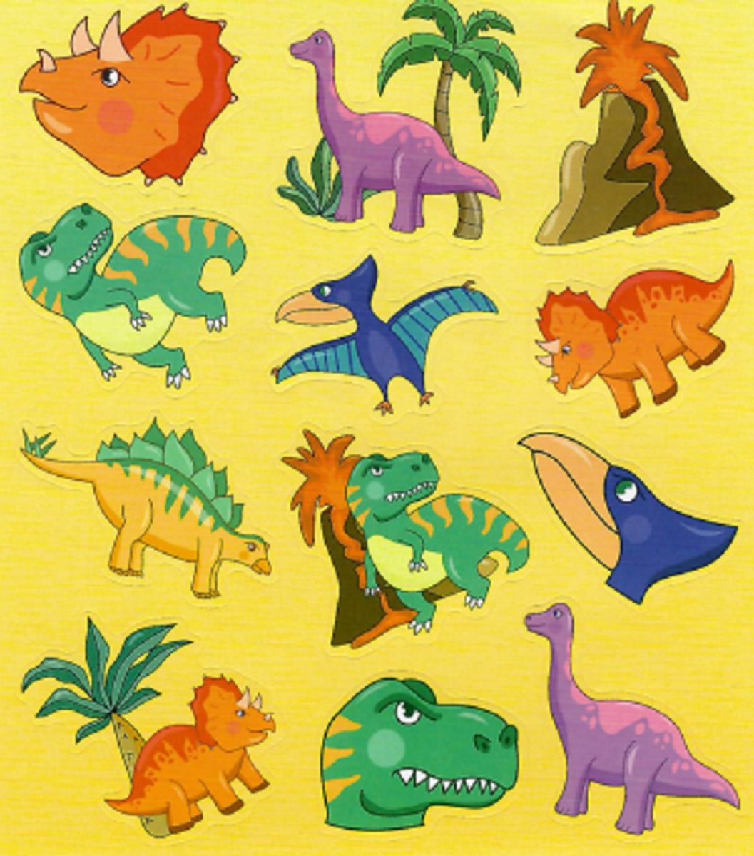 Dino Stickers - Set van 6 vellen