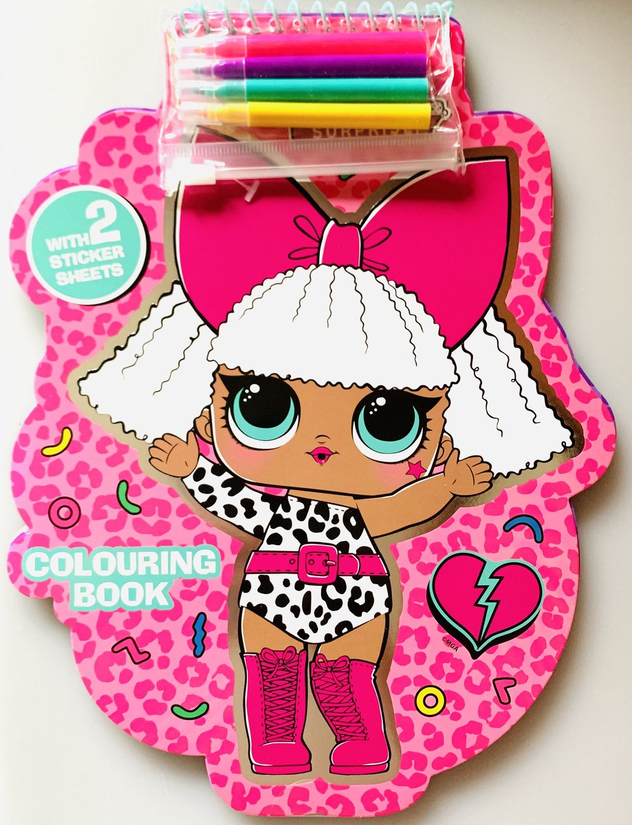 Lol surprise kleurboek - Kleurboek met stiften en stickers - Knutselen meisjes - lol kleurboek