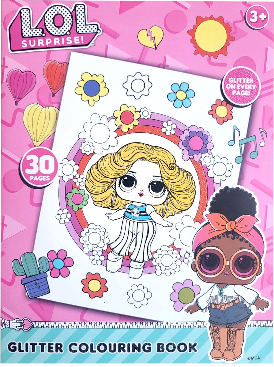 L.O.L. Suprise! - Glitter kleurboek - 30 kleurplaten - dik papier - knutselen - creatief - kado