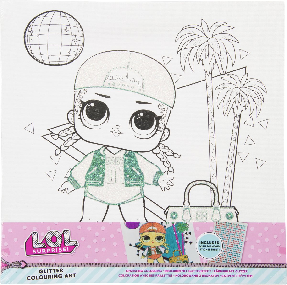LOL Kleur Je Eigen Glitter Canvas