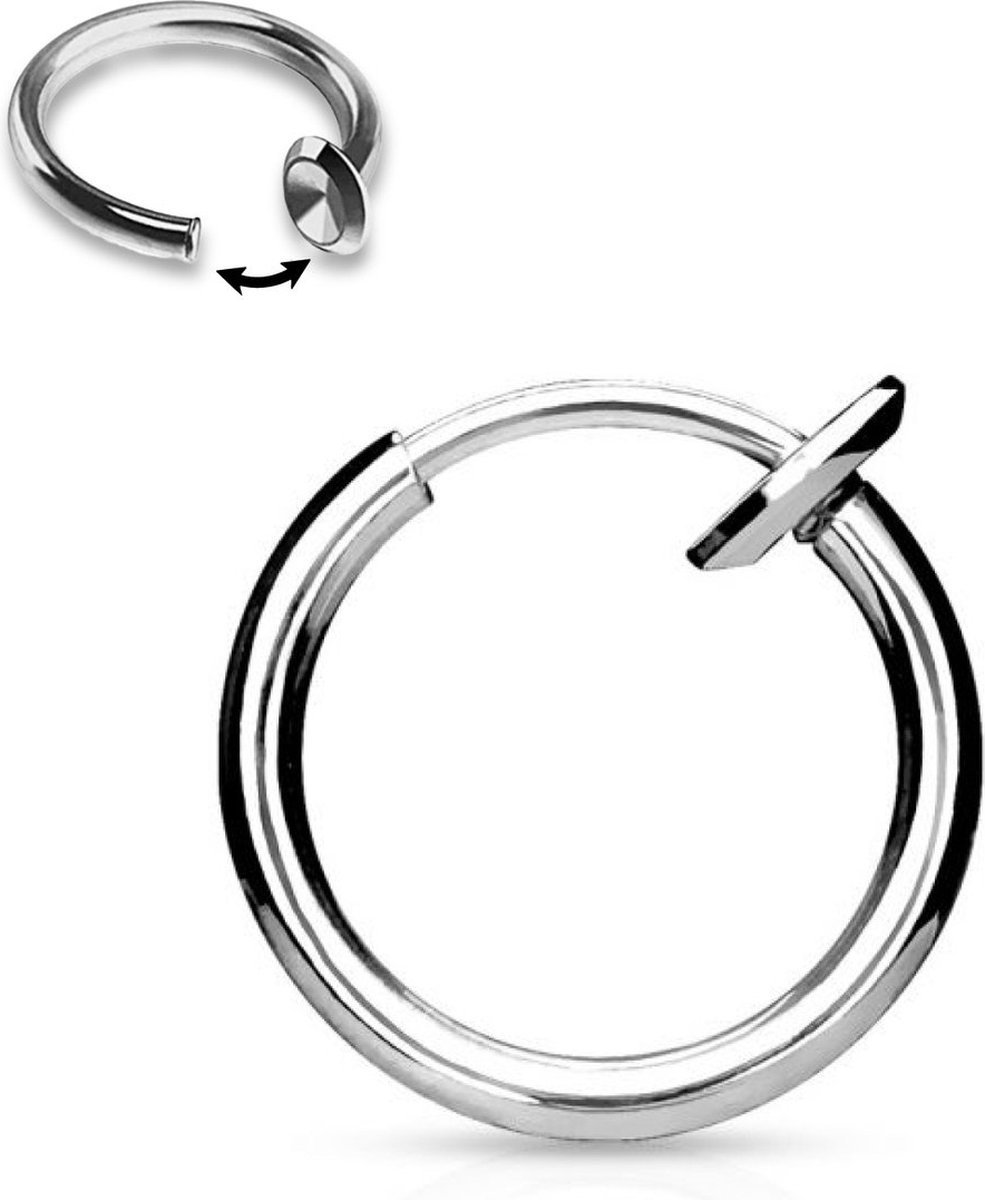 LBB Fake septum - Zilver - Irritatie vrij - fake neuspiercing - Oor - Lip - Fake piercing - Septum - Nep piercing - Nep neusring - neuspiercing ringetje