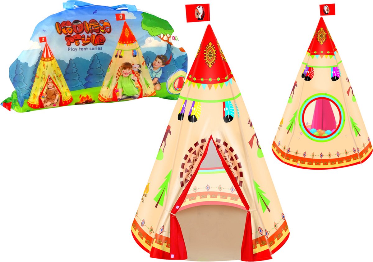 Kinderspeeltent tipi - crème - 105 cm x 160 cm