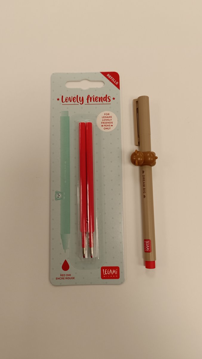 Gelpen Set Lovely Friends - Beer + 2 rode vullingen