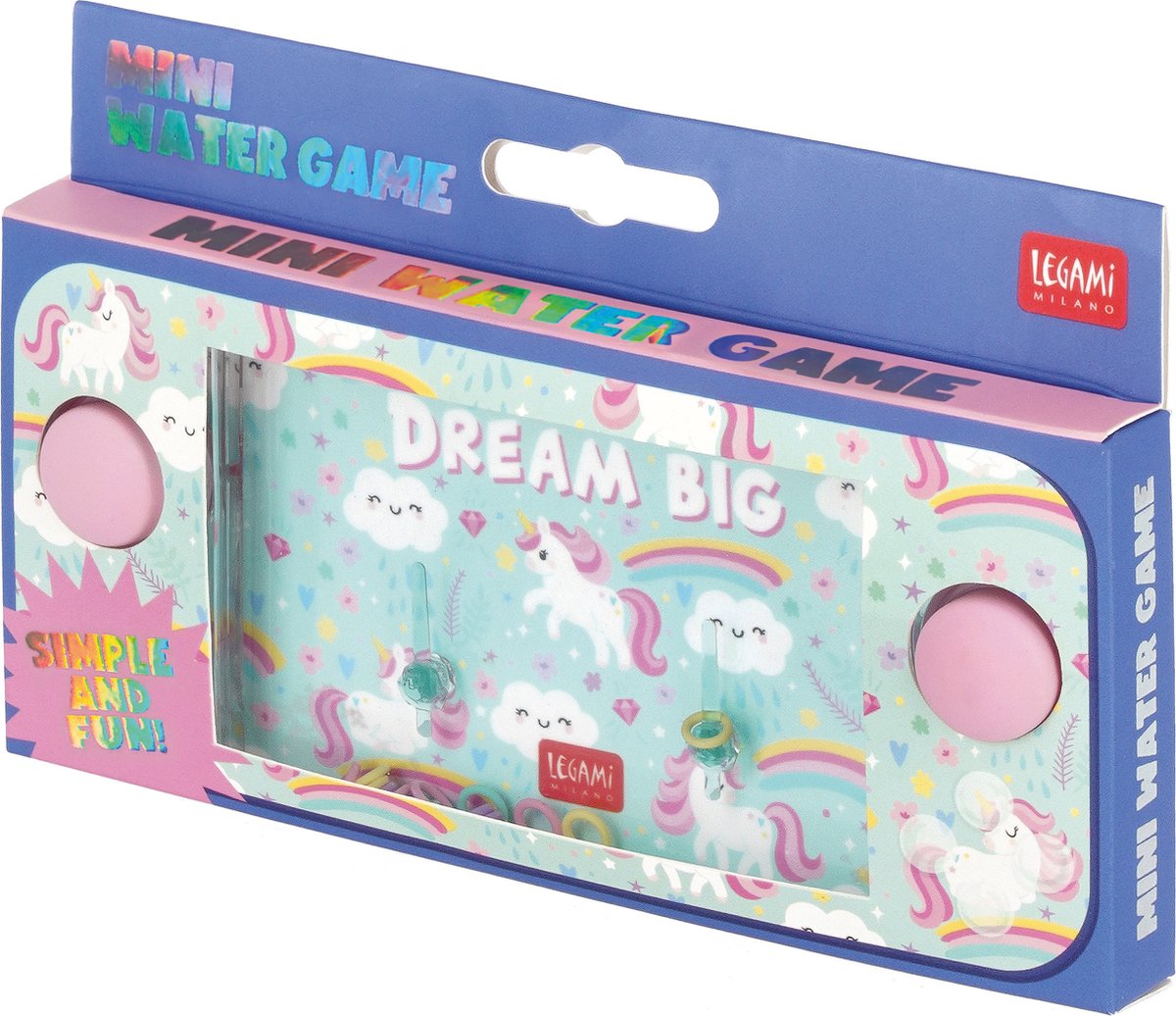 LEGAMI WATER GAME - POCKET - WERKT ZONDER BATTERIJEN - UNICORN