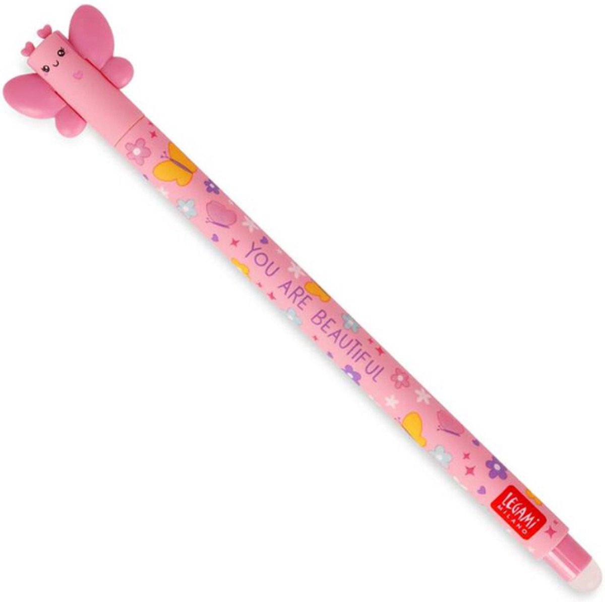 Legami - Uitwisbare Pen - VLINDER BUTTERFLY - Navulbaar - Back to School - Inktkleur Roze