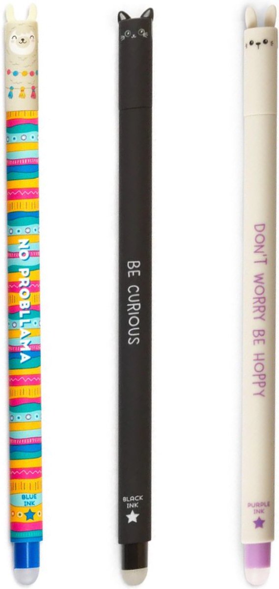 Legami Uitwisbare pennen Konijn Lama Kat - Navulbaar - Back to School