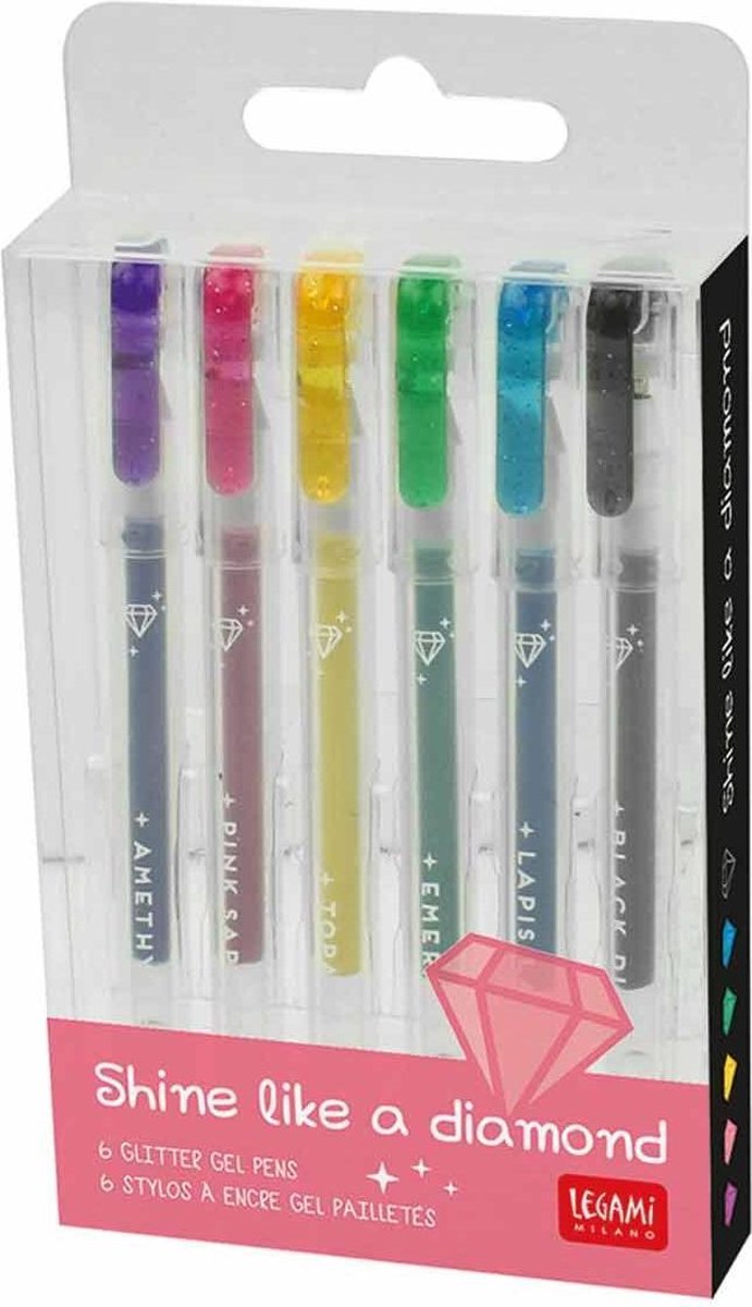 Mini Glitterpennen - 5 stuks Regenboog kleuren