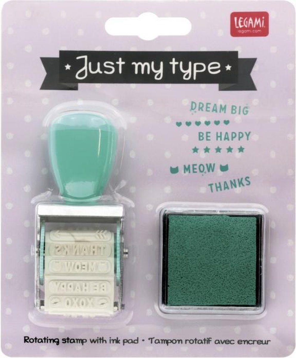 Stempel met Inkt pad - Groen - Just My Type