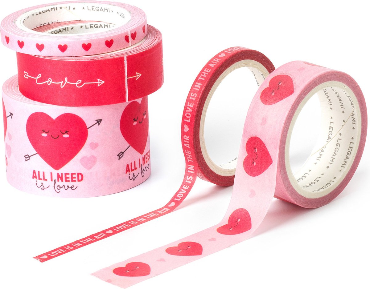 Washi tape set - hartje