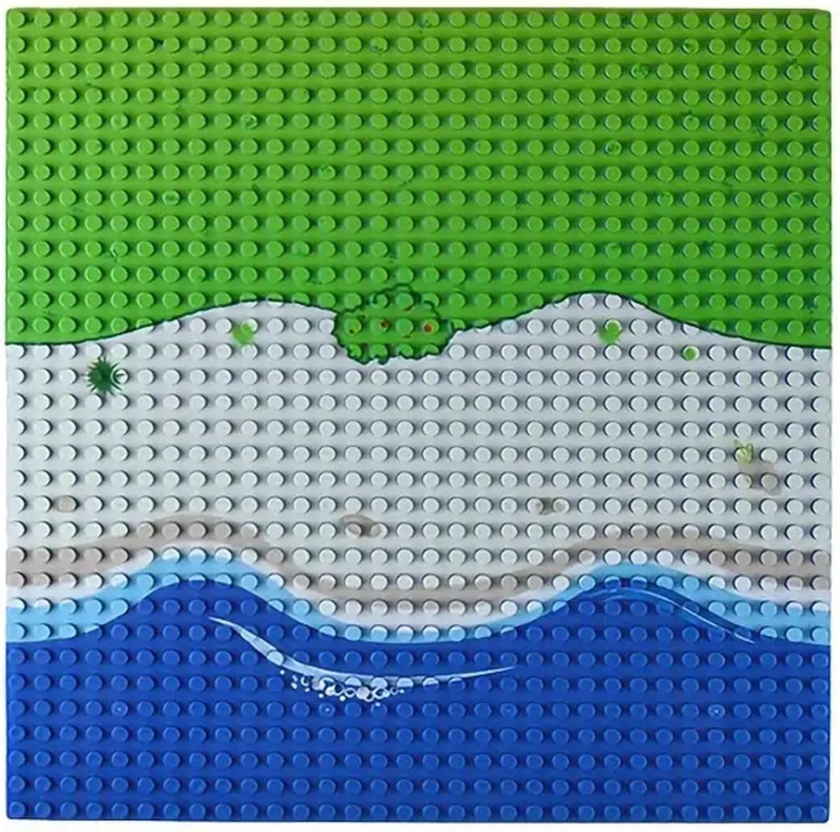 1 STUK 32x32 Bouwplaat - Rechte Oceaan - 25,4x25,4 cm Basisplaat voor Bouwstenen - Rivier-, Grasland- & Oceaanpatroon - Compatibel met LEGO® - Educatief Speelgoed & Cadeau voor Kinderen