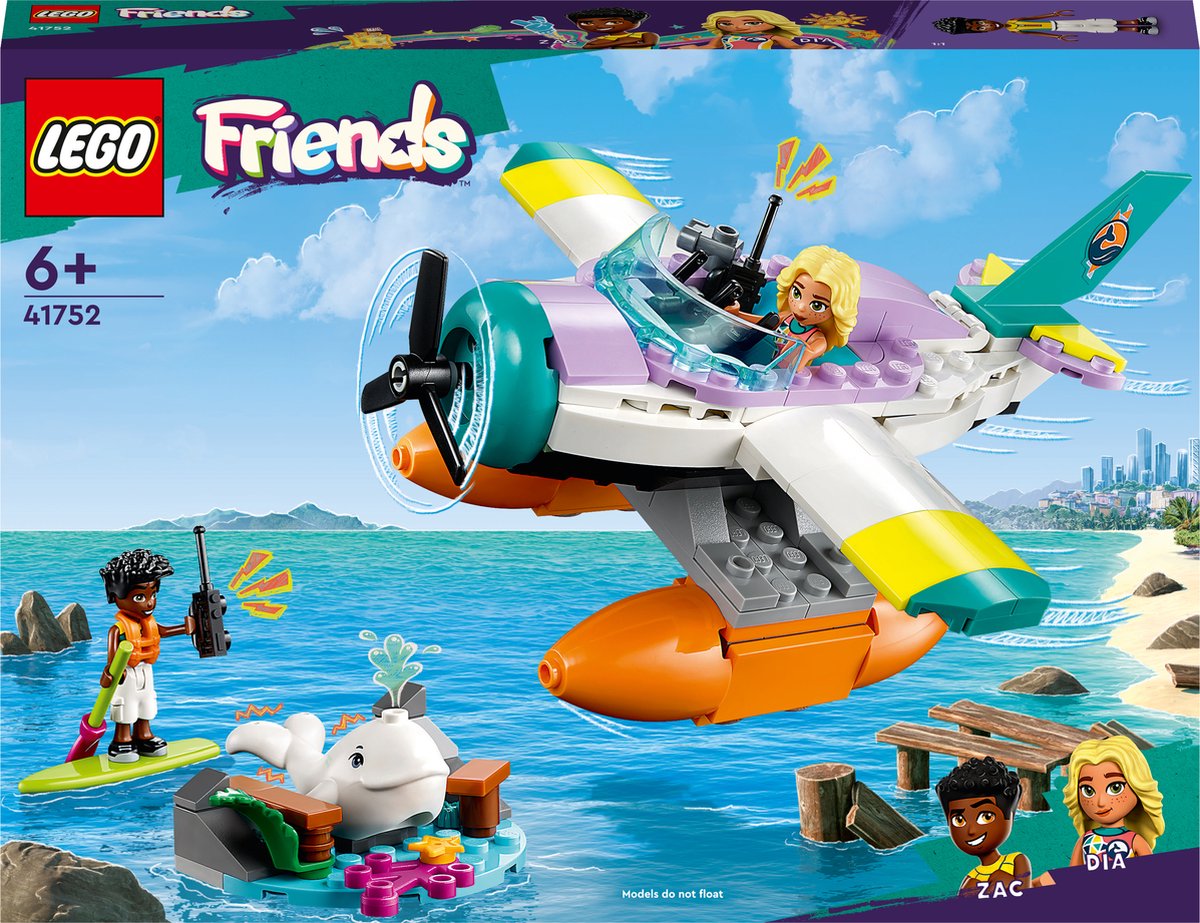 LEGO Friends Reddingsvliegtuig op Zee Vliegtuig Speelgoed - 41752