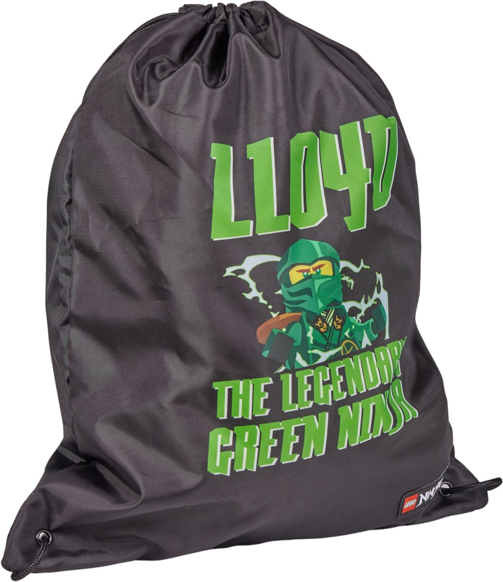 LEGO Ninjago Drawstring Bag, voor een jongen, Zwart, Tassen, maat: One size