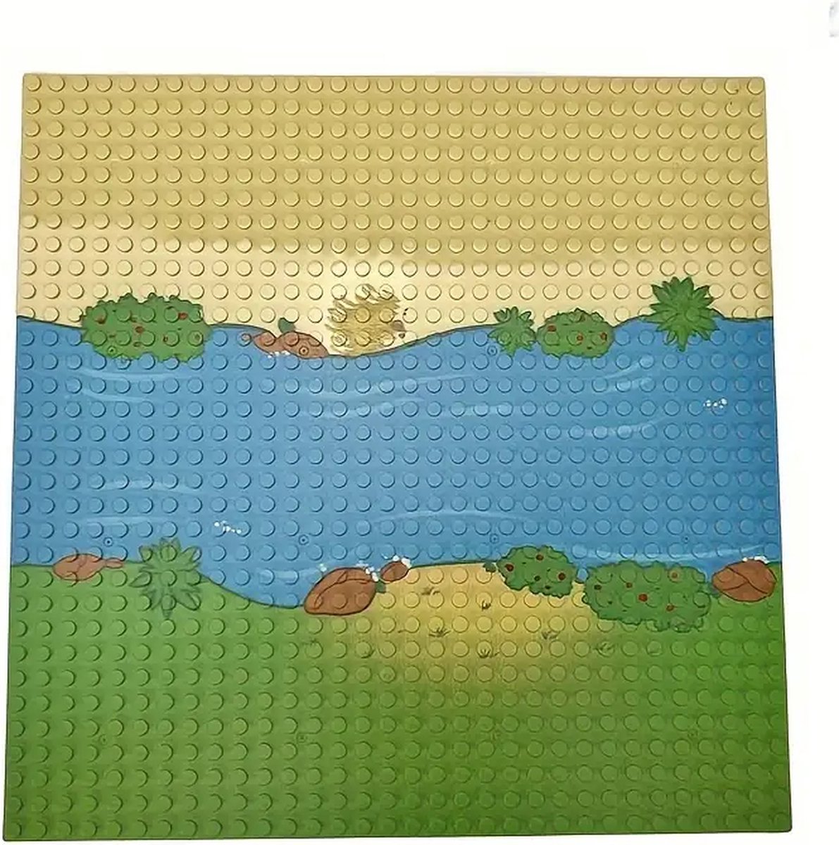 Recht Gras 1PCS - 32x32 Klassieke Bouwsteen Basisplaat (25.4x25.4 cm) – Rivier- en Graslandpatroon – Perfect voor Bouwprojecten, Educatief Speelgoed en Creatief Spelen – Geschikt voor Halloween-, Kerst- en Paascadeaus