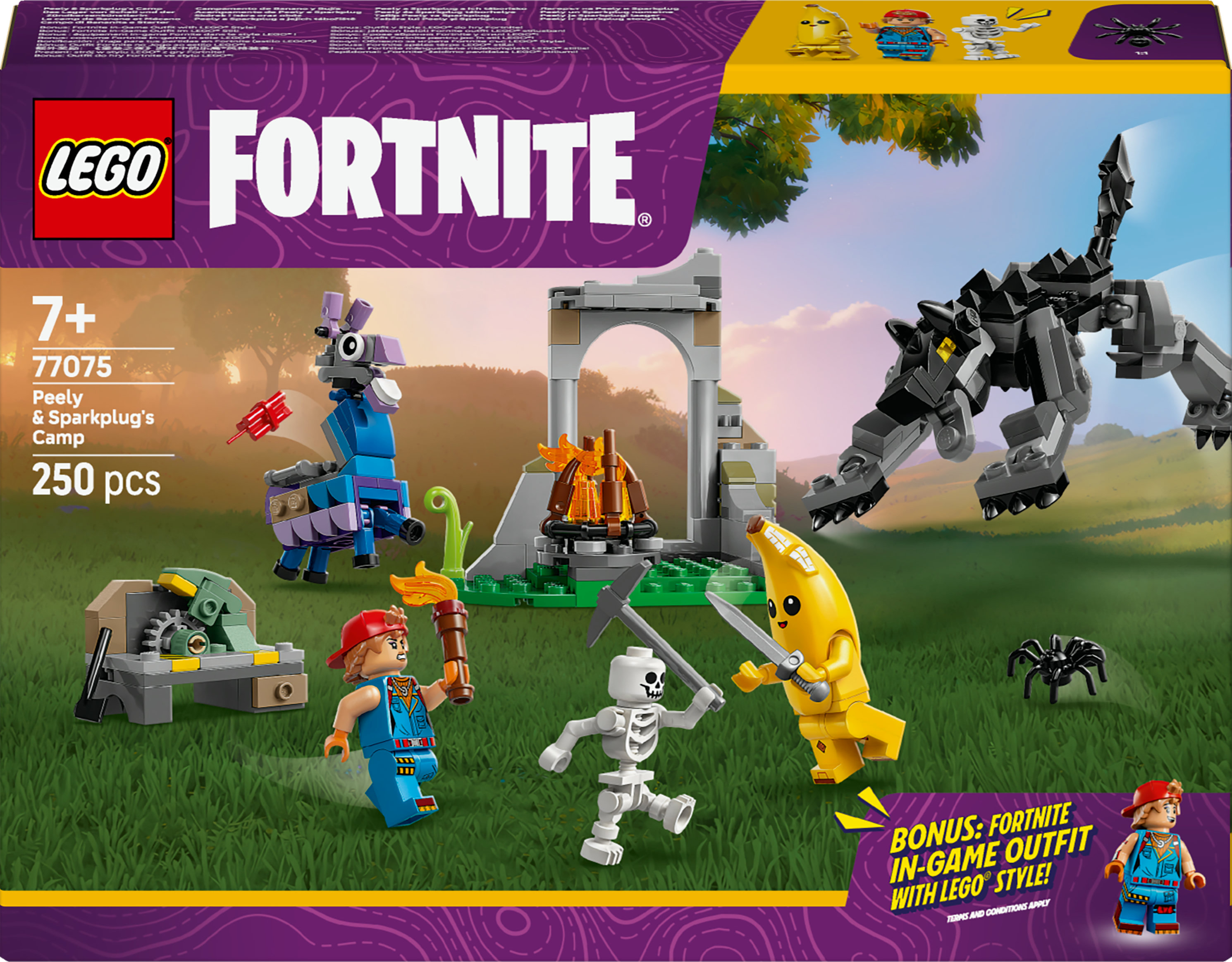 LEGO® Fortnite 77075 Peely en Sparkplugs kamp