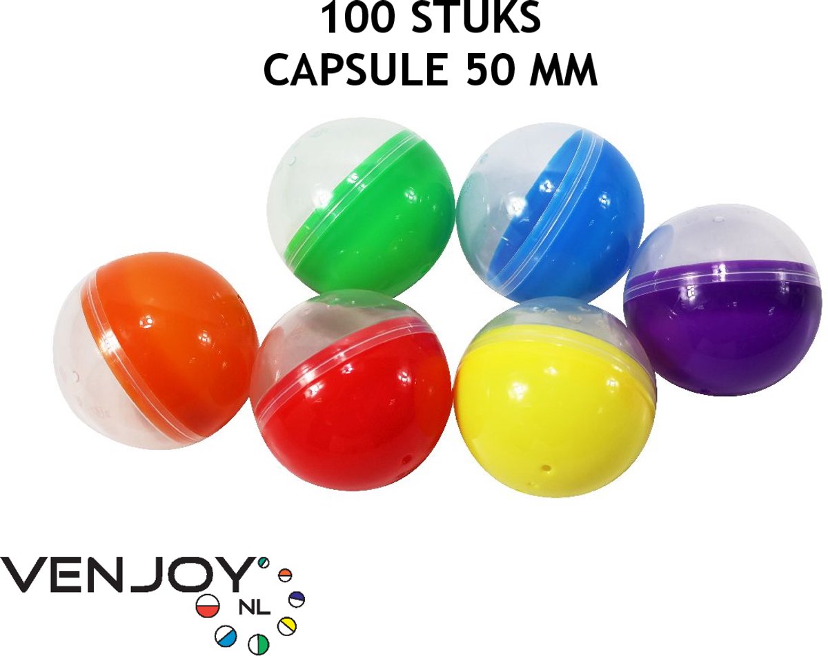 Lege capsules voor uitdeelcadeautjes doopsuiker speelgoed ei - 50 mm rond 100 stuks