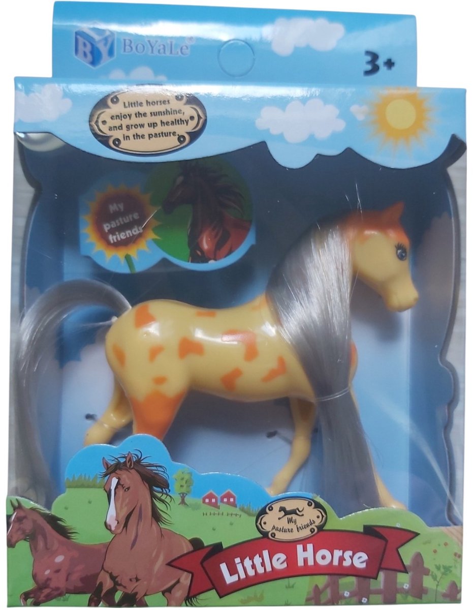 LG Little horse speelpaard geel oranje grijze haren camouflage